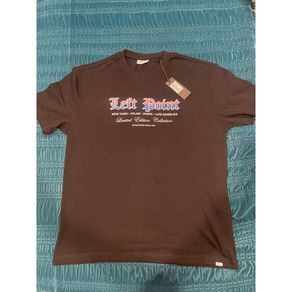 Left‎ Point Rhinestone Skull Graphic T Shirt Mens 2XL Black Limited Edition